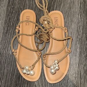 INC tie up sandals